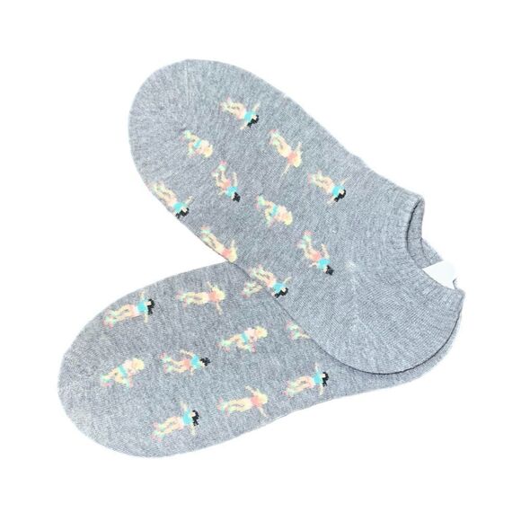 Women’s Two-Pack No-Show Socks - Retro Rollerskates NWOT - Picture 3 of 7